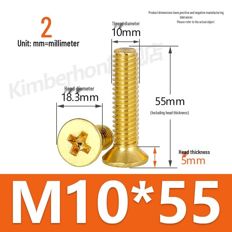 Copper Phillips Countersunk Head Machine Screws, Sizes M2–M4, Lengths 6/8/10/12mm