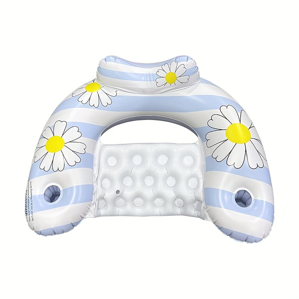 1Pc Inflatable U-Shaped Daisy Pool Float With Backrest Durable Pvc Floating Raft For Beach Lake Swimming Pool Party