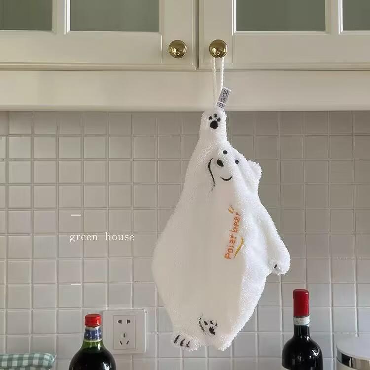 

Polar Bear Skin-Friendly Absorbent Hanging Hand Towel, Kitchen-Specific, Lint-Free 16x36 cm серый