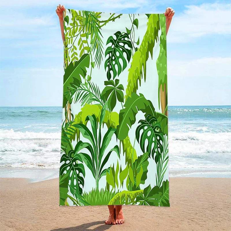 Übergroßes Seestern Strandtuch Dick Sandfrei Mikrofaser Schnelltrocknend Super Saugfähig Tropisches Blatt Baum Sonnenuntergang Schwimmen Sport Handtücher