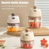 Electric Garlic Chopper with Stainless Steel Blades Mini Food Processor for Mincing Purees Portable Kitchen Gadget for Home Camping Travel