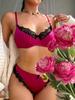 Autumn and Winter New Pure Desire Sexy Big Breasts Show Small Bra Set Thin Glossy Lace Edge French Underwear Women