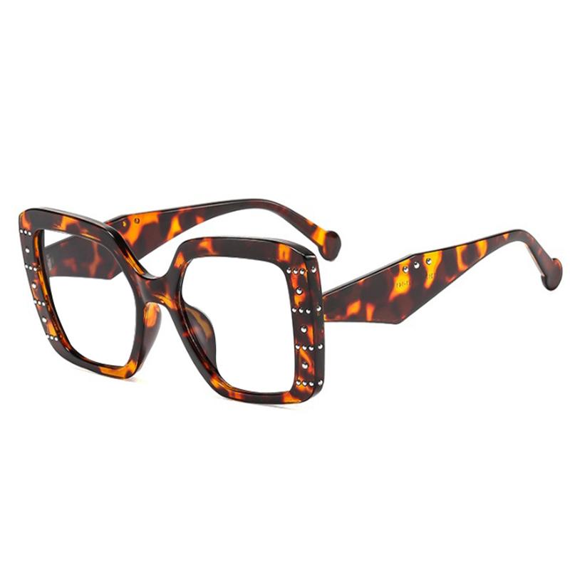 Square Anti-blue Light Large Frame Eyeglasses Fashion Street Optical Presbyopia Glasses Ladies Customization Myopia Glasses