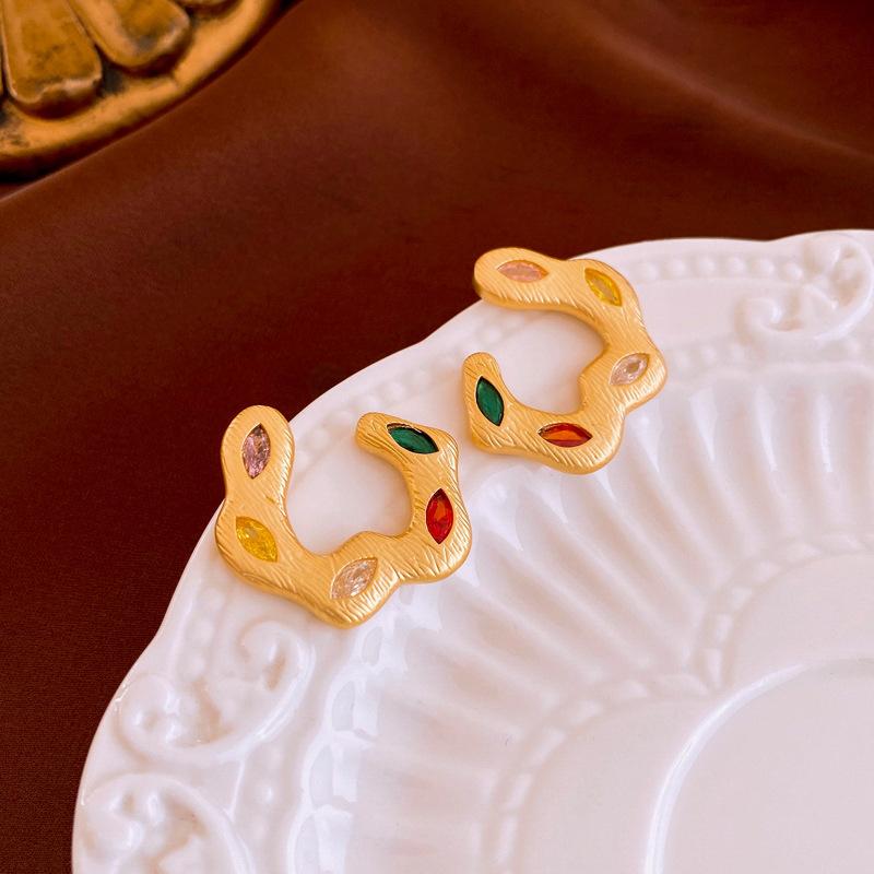 Diamond-set pearl double-sided earrings Korean ins temperament cold wind earrings fashion design earrings women