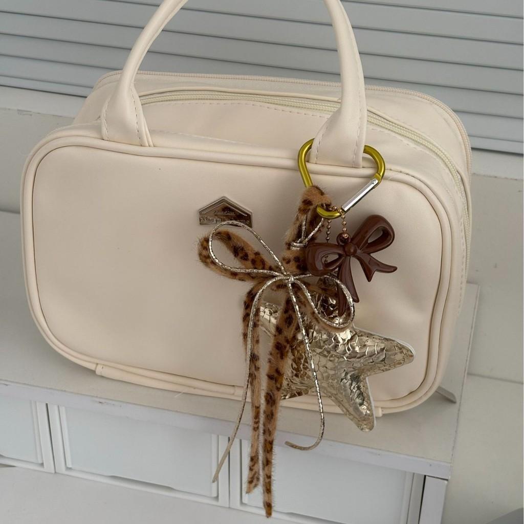 Gold Star Beaded Keychain For Bags And Mobile Phones Korean Style Accessories