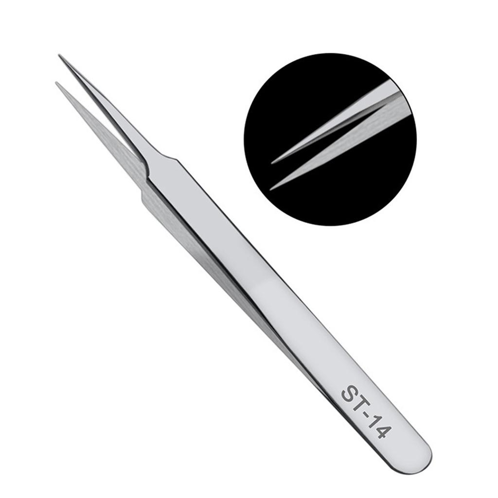 Stainless Steel Anti-iodine Tweezers Long Straight Forceps 12.5cm-30cm Straight Elbow Head Tools