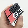 For c11 RS3 3D ABS Chrome Black Logo S3 S4 S5 S6 S7 S8 Emblem Car Front Grill Badge For c11 S 3 4 5 6 7 8 Auto Styling Accessories
