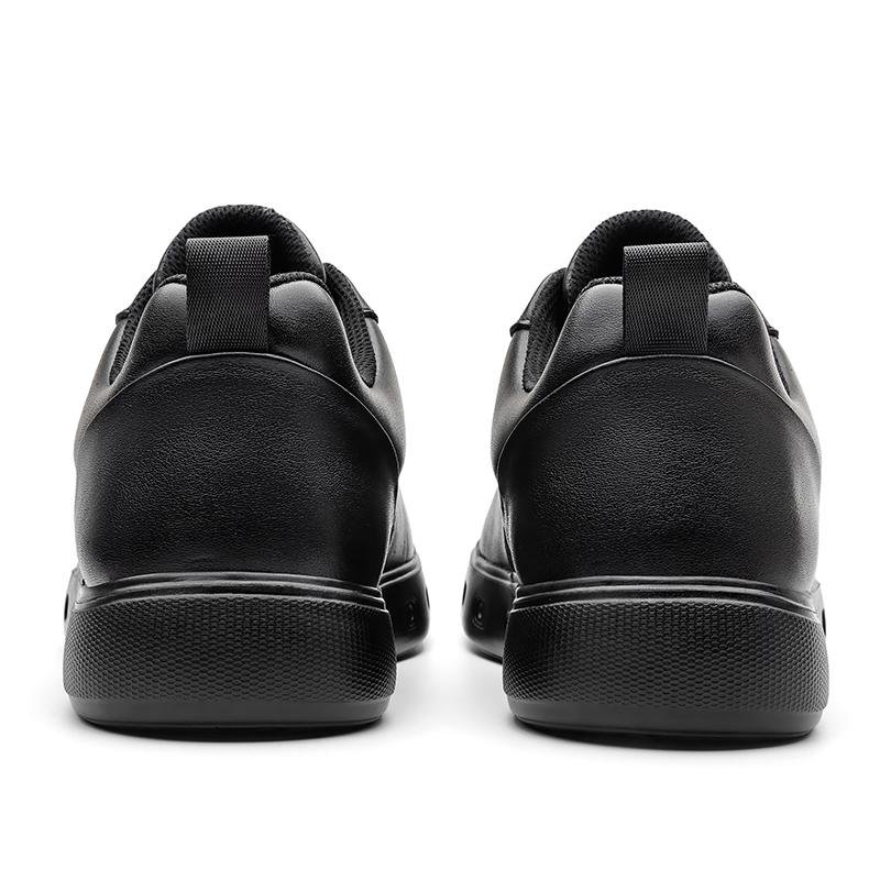 Men's Cow Leather Casual Height Increasing Sneakers Flat/5CM Elevator Shoes Breathable Comfortable Fashion Lift Footwear