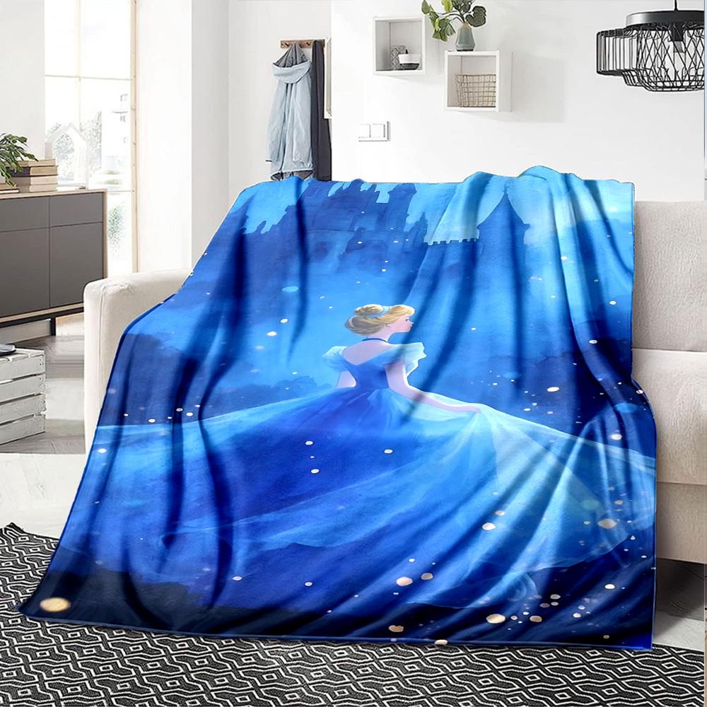 1pc castle blue blanket Lightweight Flannel Throw for Sofa Bed Travel Camping Livingroom Office Couch Chair