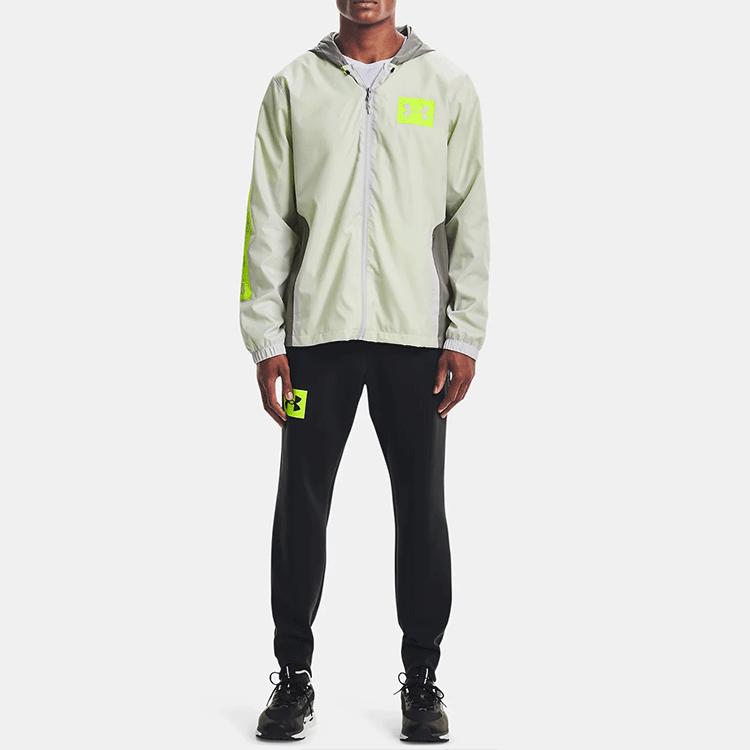 Under Armour Summit Series Color Block Protective Hooded Logo Jacket Men Jacket Haze-Gray 1366224-014