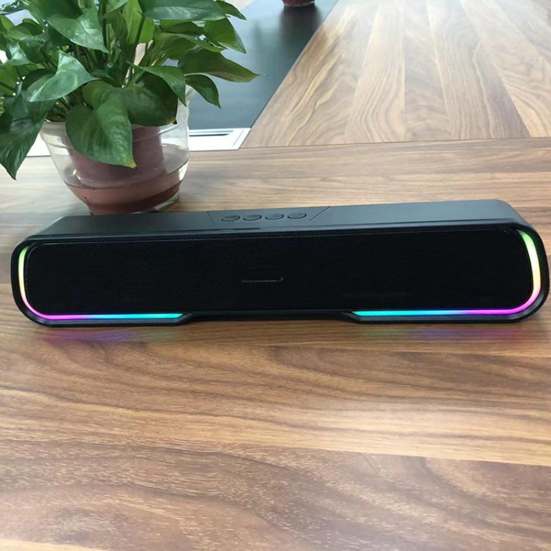 RGB Marquee Luminous Mini Sound Blaster Audio Desktop Strip Portable Subwoofer High Power Bluetooth Speaker