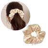 Lace Trimmed Floral Hair Scrunchy Hair Decors Stretchy Soft Fabric Ponytail Holder for Women Girls Various Hairstyles