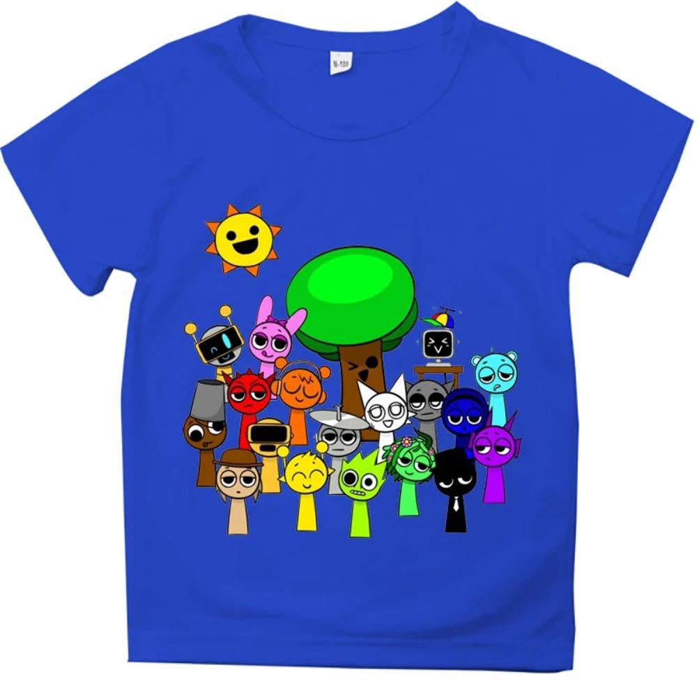 

Funny Sprunki T-shirts Boys Girls Summer Short Sleeve Tees Kids Cartoon Incredibox Game Tshirt Sprunki Children Clothing Tops 100