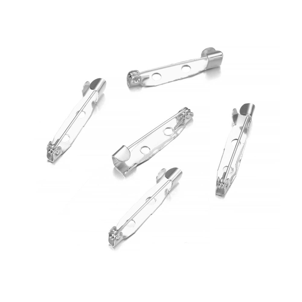 50pcs/lot 15 20 25 30 35 40mm Metal Safety Pins Brooch Settings Blank Bases Brooch Clip Base Pins For DIY Jewelry Making