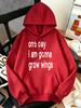 Unisex  2026 Trend One Day I Am Gonna Grow Wings Print   Pocket Tops Basic Autumn Hoodie Sports Soft Pullover  Loose Women Clothing