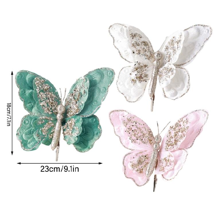 Butterfly Clip for Elegant Wedding Party Decoration Christmas Theme Accessories Artificial Butterfly Shaped Adorment