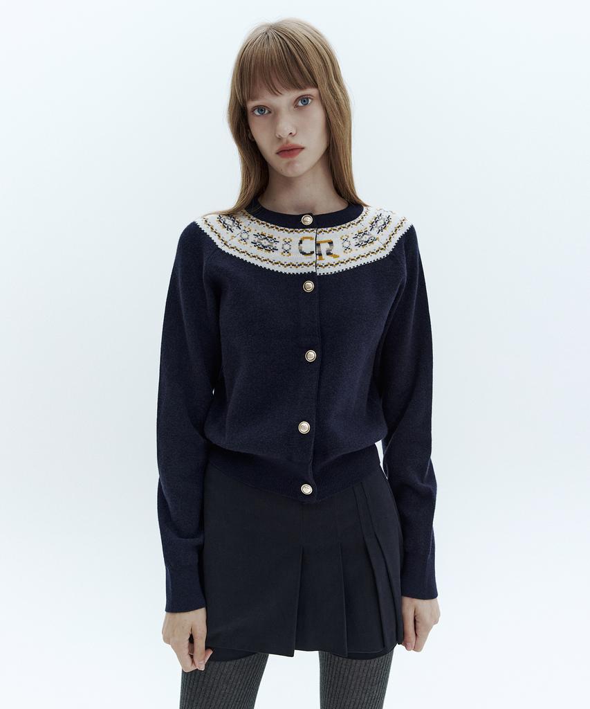 Citybreeze Wool Nordic Round Neck Knit Cardigan_2 Colors