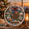 Seasonal Festive Decorations Ocean Themed Christmas Ornaments, Lighthouse/Wreath/Santa Claus/Xmas Tree/Snowman/Deer Hanging Wall Decor Decor, Acrylic