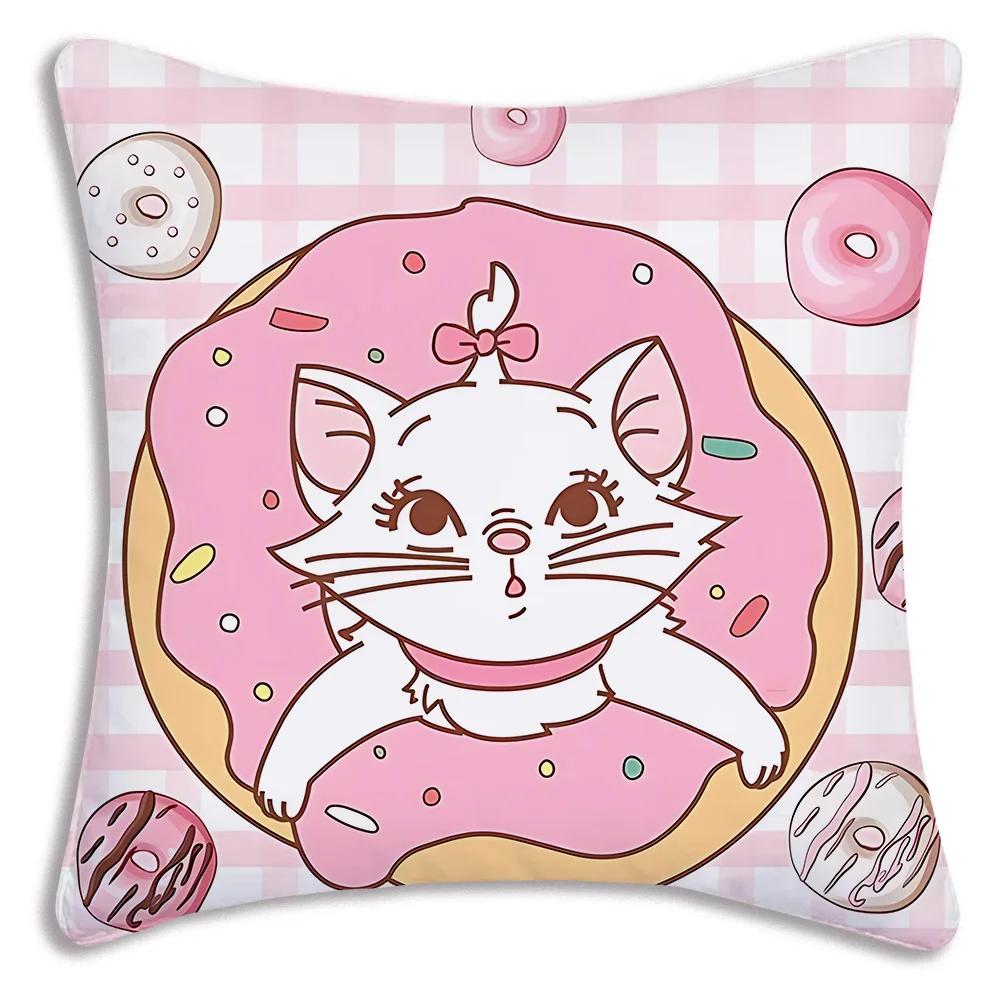Cute Mary Cat Disneys Pillow Covers Cartoon Sofa Decorative Home Double-sided Printing Short Plush Cute Cushion Cover