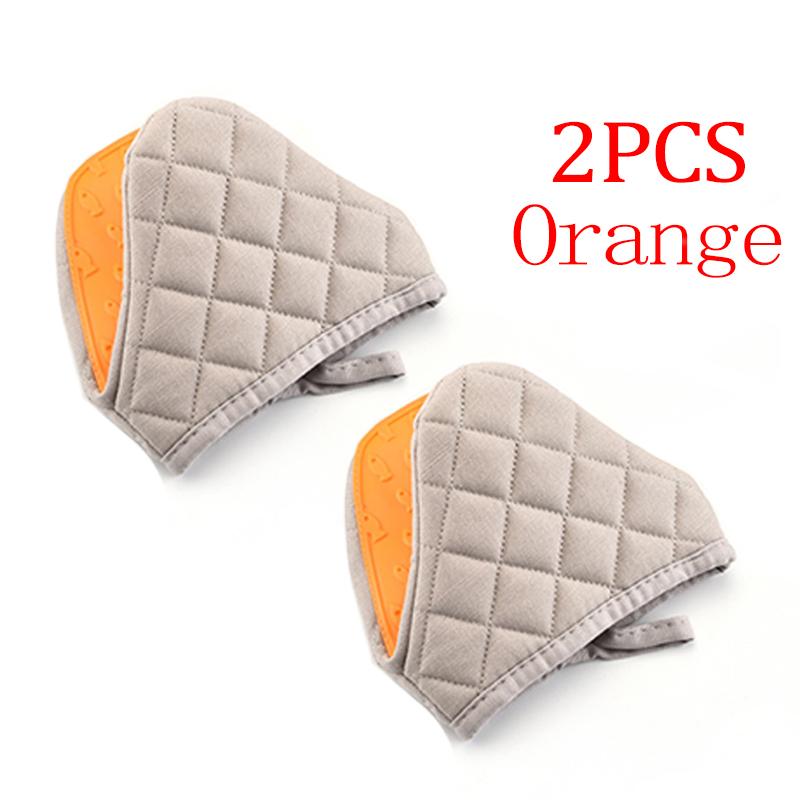 

2PC Silicone Anti-scalding Oven Gloves Mitts Potholder Kitchen Silicone Gloves Tray Dish Bowl Holder Oven Handschoen Hand Clip оранжевый