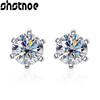 SHSTONE 1ct D VVS1 Moissanite Earrings for Women Wedding Fine Jewelry with GRA S925 Sliver Stud Earring