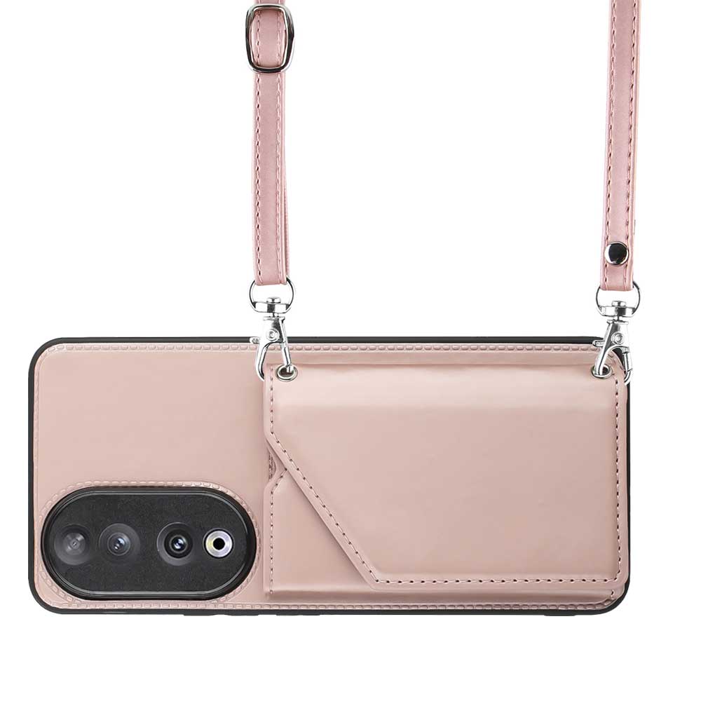 For Honor 90 Deksel Kortholder Støtteben Telefon Bakdeksel med Skulderstropp