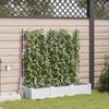 Garden Planter Set 3 Pcs White 120 X 40 X 126 Cm Plastic