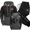 Man of Faith Pattern Men's Set Hooded Sweatshirt and Black Sweatpants Fall Winter Daily Casual Sports Jogger Suit Hoodie Outfits