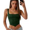 European and American Wind Green Waist Sling Vest Women's Summer New Slim and Thin Navel Top Spice Girl Versatile Model