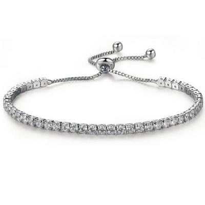Elegant Push Pull Bracelet with Crystal Rhinestones Fashion Minimalist Luxury Jewelry for Women