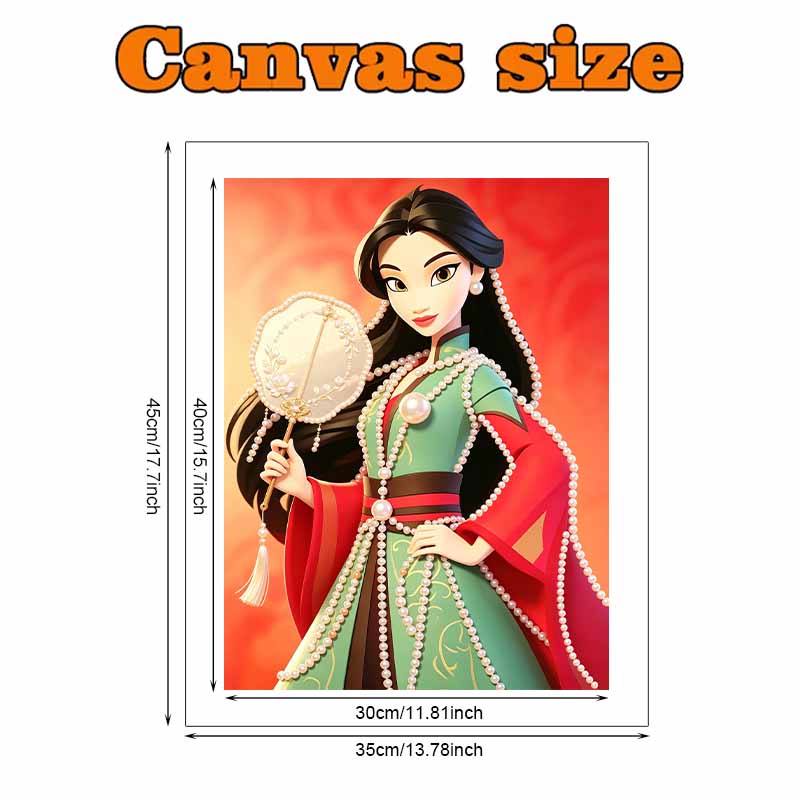Disney Pearl Painting Gentle Mulan DIY Pearl Art Pearl Painting Kit Pearl Art Painting Wall Suitable for Home Office Decoration Handmade Gifts