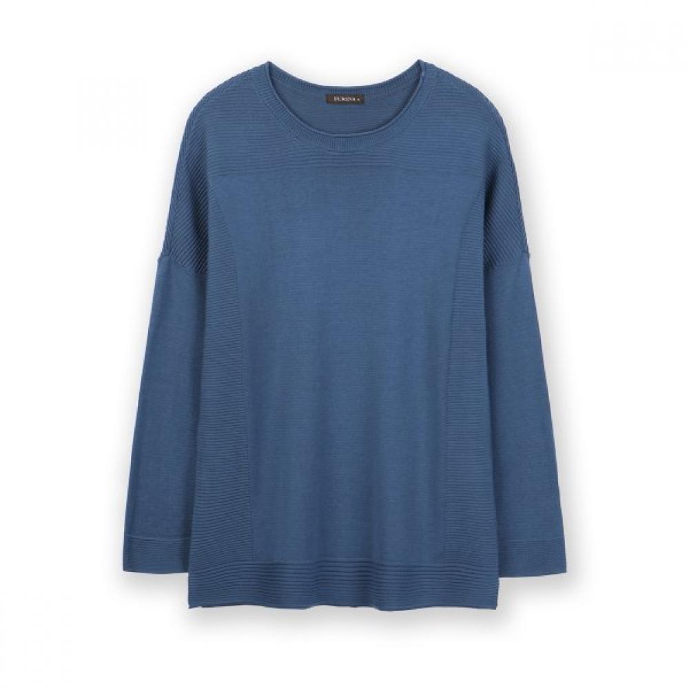 Furina Pure CoTTon Round T shirT Four Seasons Blue/S (85)