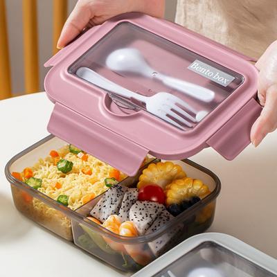 1PC Boîte à Lunch de Bureau Peut Être Chauffée au Micro-ondes Boîte à Lunch Rectangulaire en Plastique