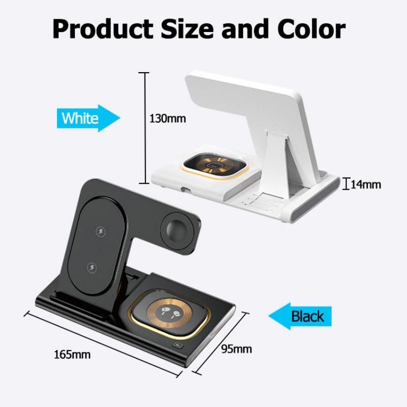 3-in-1 Folding Wireless Charger Suitable For 15W Fast Charging Bracket For iPhone Samsung Mobile Phone