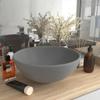Day and Night - Day and Night Luxury Round Light Gray Matte Ceramic Washbasin 32.5x14 Cm