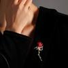 Rose Brooch 3D Design Multi-Functional Lapel Pin Safety Pin for Suits Shirts Bags Scarves Durable Alloy Romantic Red Rose Gift
