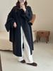 Loose version H version with scarf Loose double-sided wool coat, long thickened warm simple woolen coat