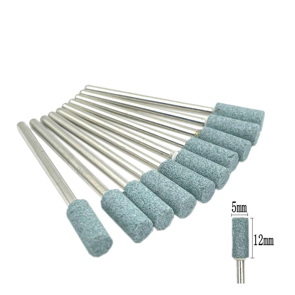 

10 шт./компл., шлифовальная машинка для камня, полировальные боры с хвостовиком 2,35 мм для контурной обработки фарфоровых ногтей, вращающийся полировщик камня, аксессуары для ногтей, фрезерные инструменты A5-Green