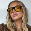 Retro Square Sunglasses Women Men New Trends Double Beam Yellow Big Sun Glasses Female Oversized Eyewear Shades UV400