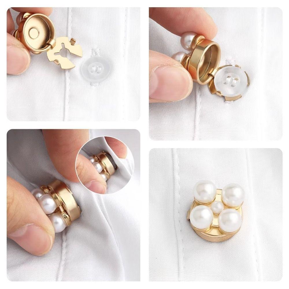 3 PCS Alloy Pearl Flower Button Covers DIY Accessories Flower Cufflinksble  For Men Women Clothing