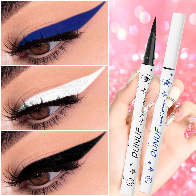 DUNUF 1 Adet Uzun Süre Kalıcı Eyeliner Ultra İnce Pürüzsüz Hızlı Kuruyan Sıvı Eyeliner Su Geçirmez, Ter Geçirmez ve Yeni Başlayanlar İçin Uygun