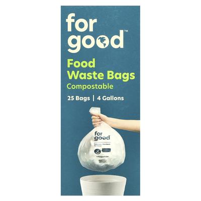For Good™, Food Waste Bags, Biodegradable, 25 Bags