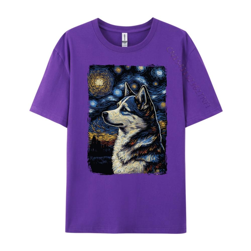 Husky Starry Night Sports T Shirt Men Mens Shirts Group Graphic T Shirts Woman Tshirt