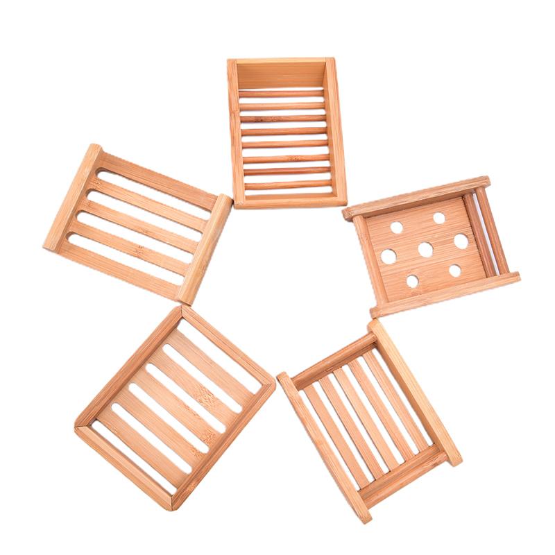 Přírodní dřevěný bambusový držák na podnos na mýdlo Odkládací stojan na mýdlo Přenosný box na mýdlo