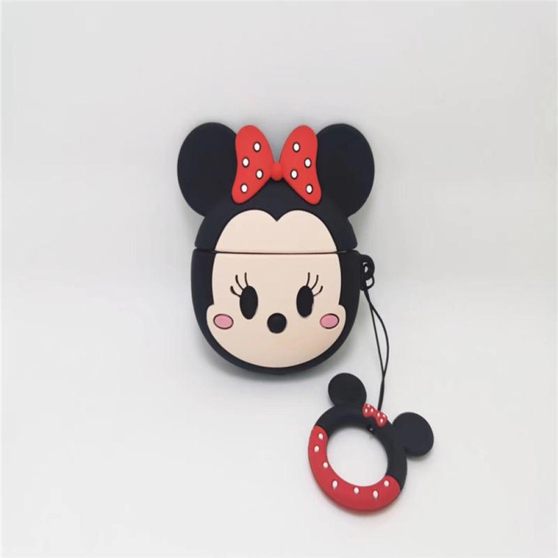 Cartoon Mickey Minnie Stitch Bluetooth-compatible Earphone Case Cartoon Silicone Protective Cover