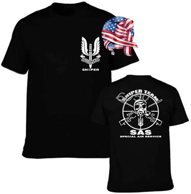 SAS Special Air Service Britská armáda Speciální jednotky Ostrý střelec Tričko. Letní bavlněné krátké rukávy