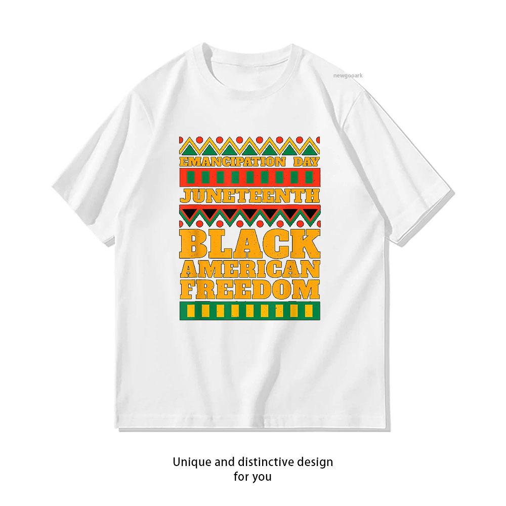 Happy Juneteenth 1865 Celebrate Emancipation Day Black Pride Essential woman man Casual cotton printed t shirts summer Oneck M