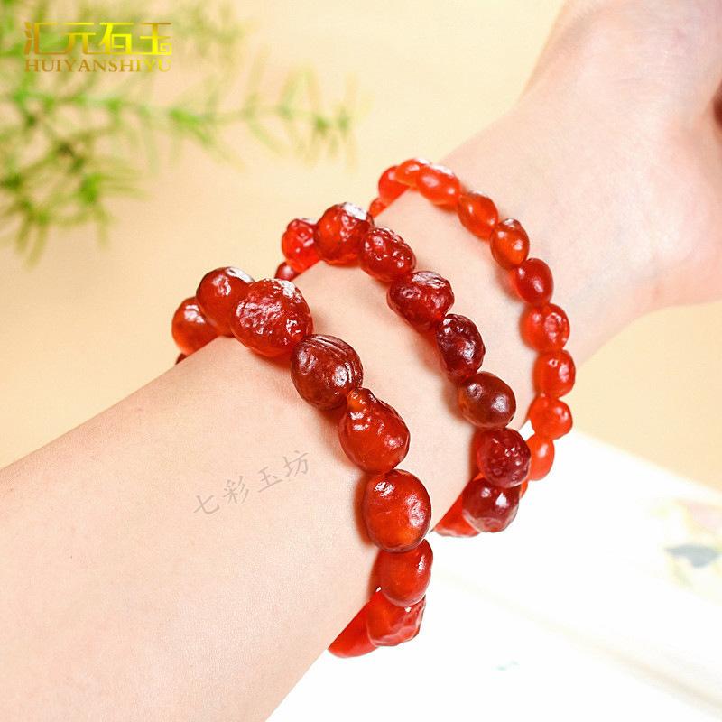 Natural Rainbow Agate Raw Stone Bracelet Colorful Candy Fashionable Jade Bracelet