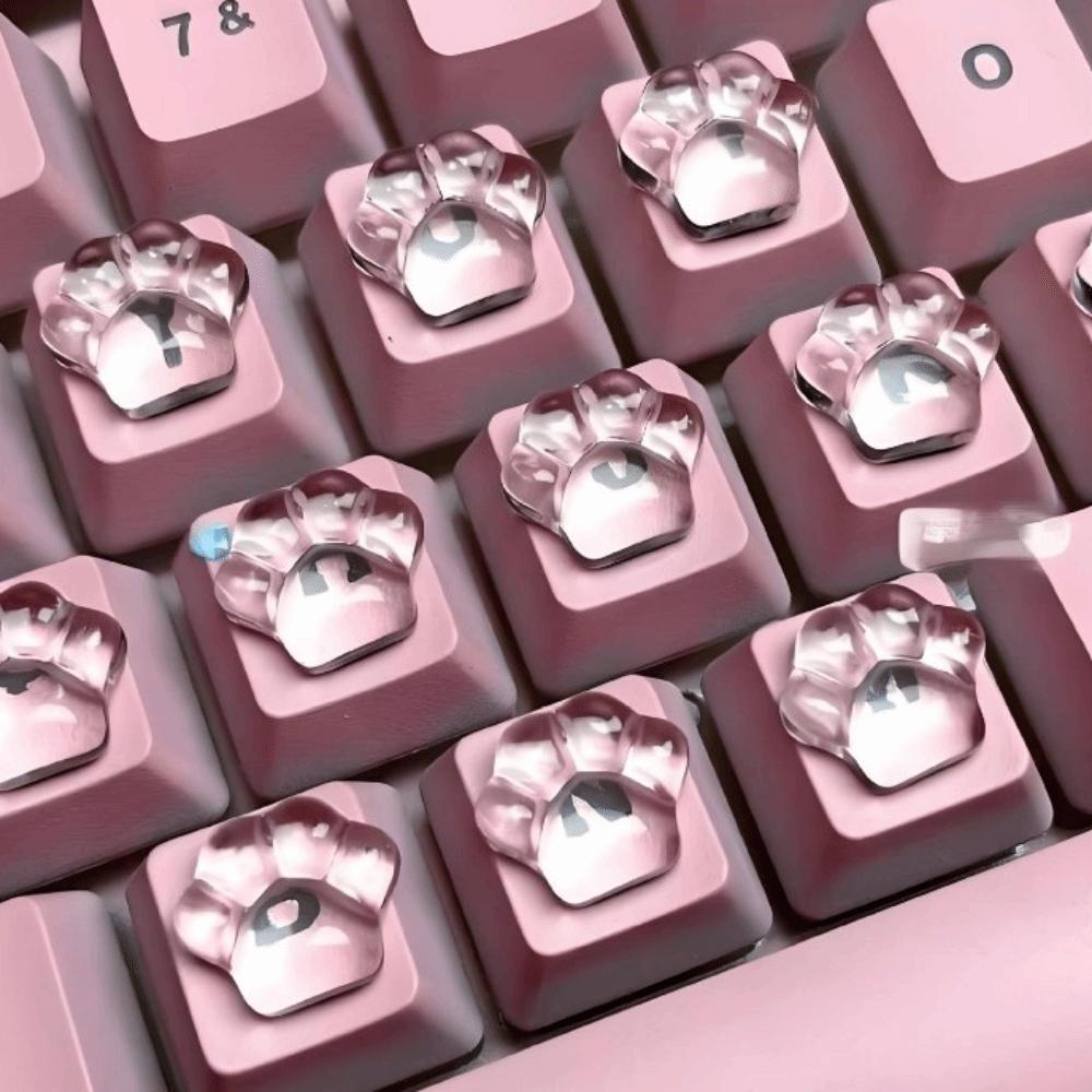 3D Clear Raised Keyboard Stickers Silicone Raised Pad Long Nails Keyboard Stickers Comfortable Protection Thick