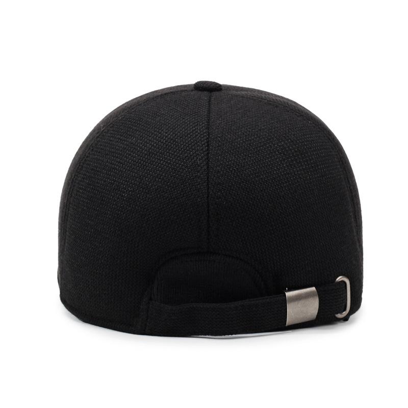 Men's Warm Cotton Cap Middle-Aged and Elderly Ear Protection Baseball Cap Autumn Winter Woolen Hat